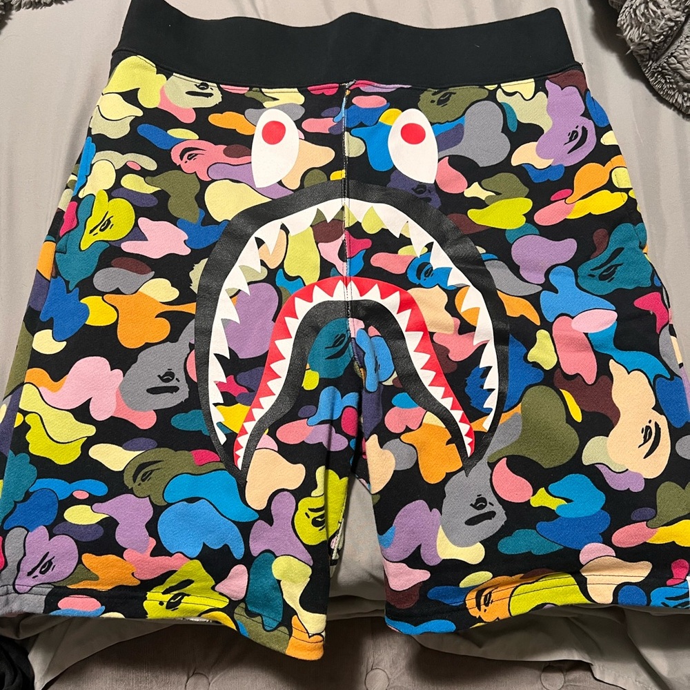 Bape Shark Print Shorts
